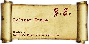 Zoltner Ernye névjegykártya
